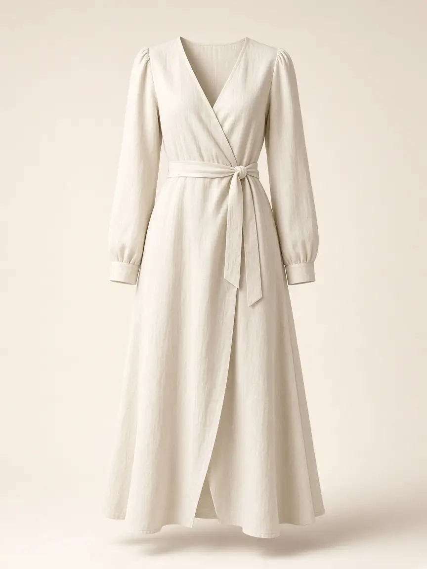 Ivory Wrap Dress