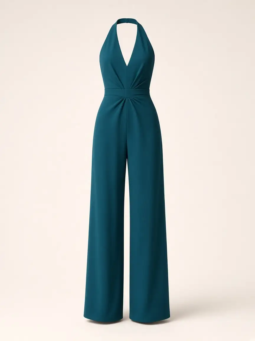 Teal Halter Jumpsuit