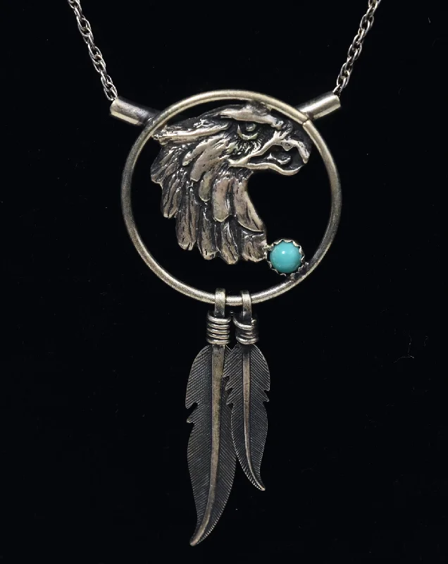 Ladies Necklaces Long Spark-Sterling Silver Turquoise Griffin Pendant Necklace - 18"