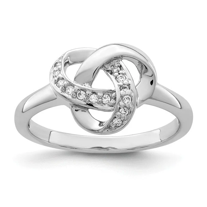 Ladies friendship token rings -Sterling Silver CZ Love Knot Ring