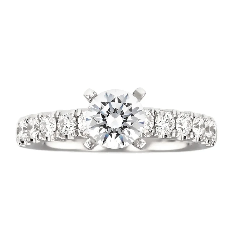 Bezel charm engagement rings -Classic Diamond Engagement Ring