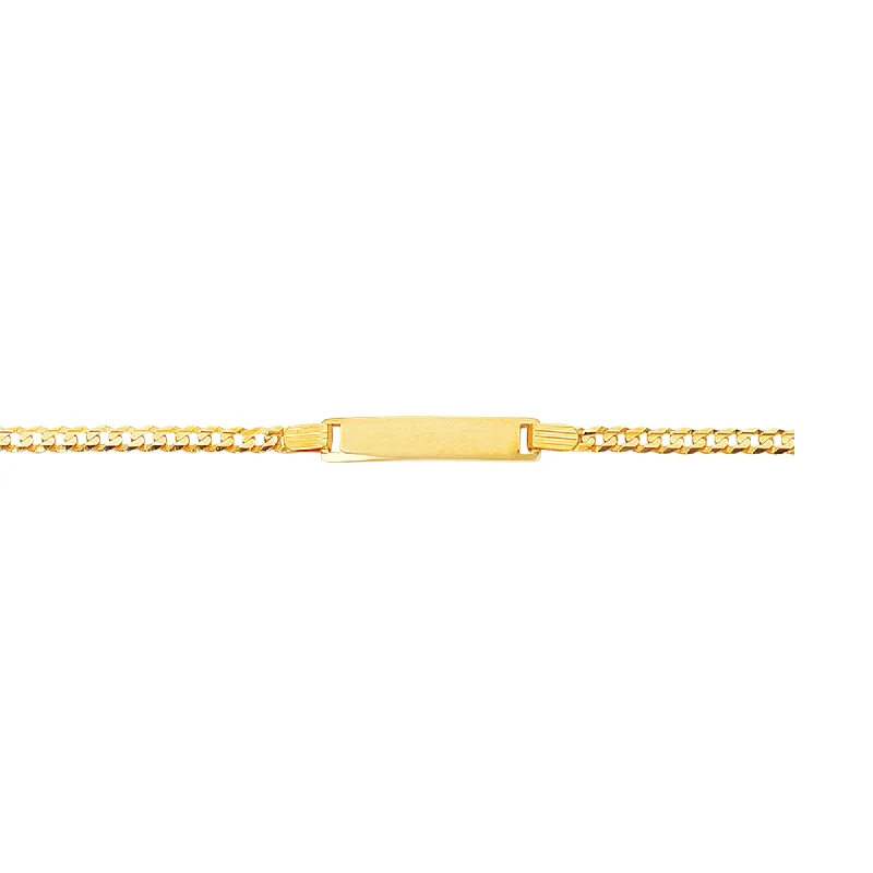 Ladies Bracelets for Photo Glow-14K Gold Childrens Curb ID Bracelet