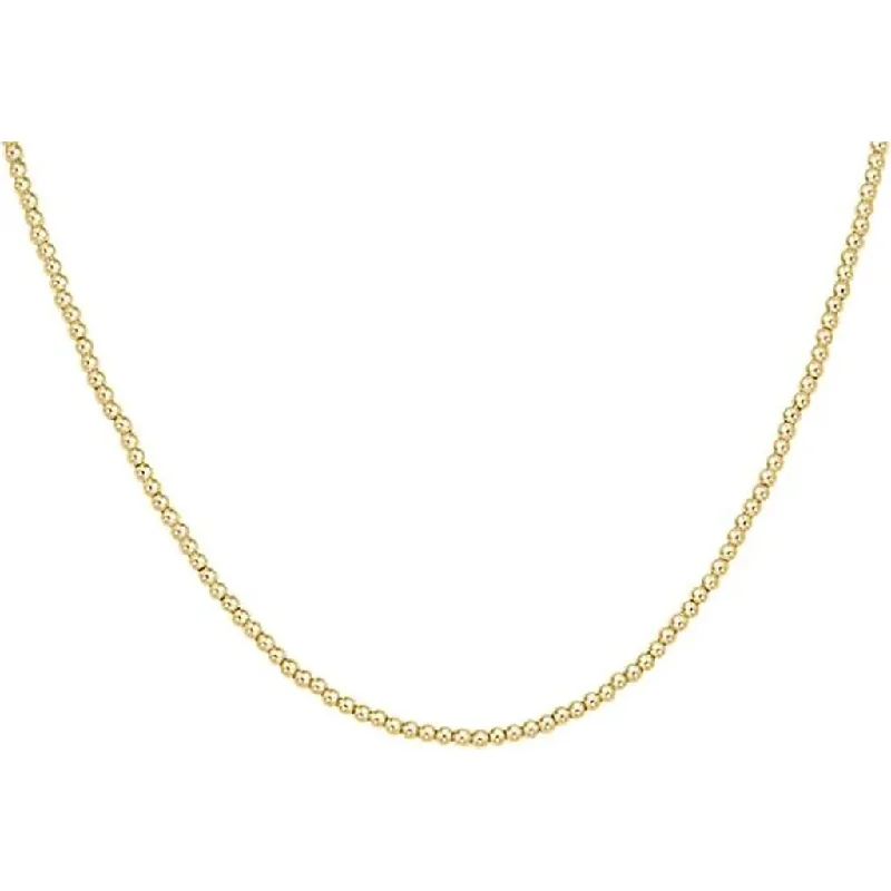 Ladies Necklaces Budget Glow-enewton design : 15" Choker Classic Gold 2mm Bead Necklace