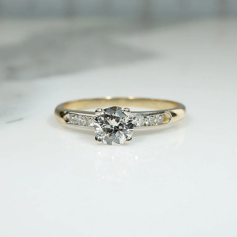 Luxurious glow engagement rings -Graceful Mid-Century Diamond Engagement Ring