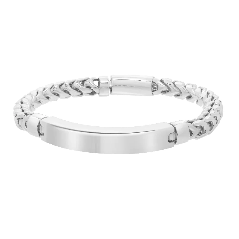 Ladies Bracelets Thin Glow-Silver Woven D Bracelet