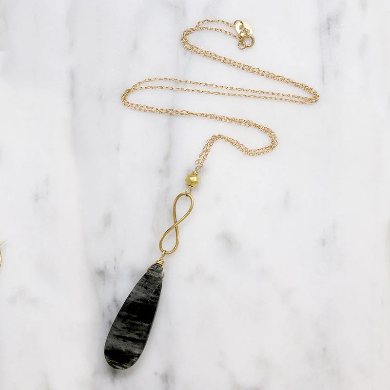 Ladies Necklaces for Science Glow-Eternally Beautiful Moss Agate & Gold Necklace by brunet