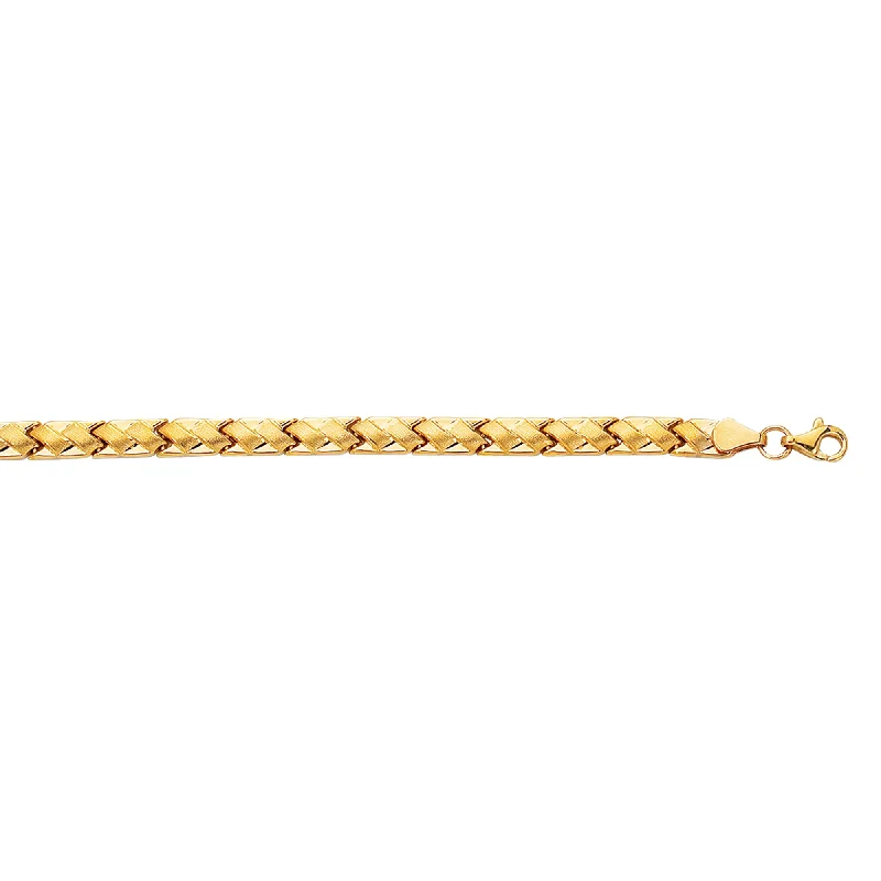 Ladies Bracelets for Grad Glow-14K Gold Satin X Stampato Bracelet