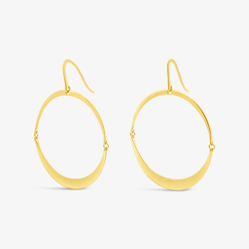 Ladies versatile drop earrings -Graduated Half Moon Hoop Earring