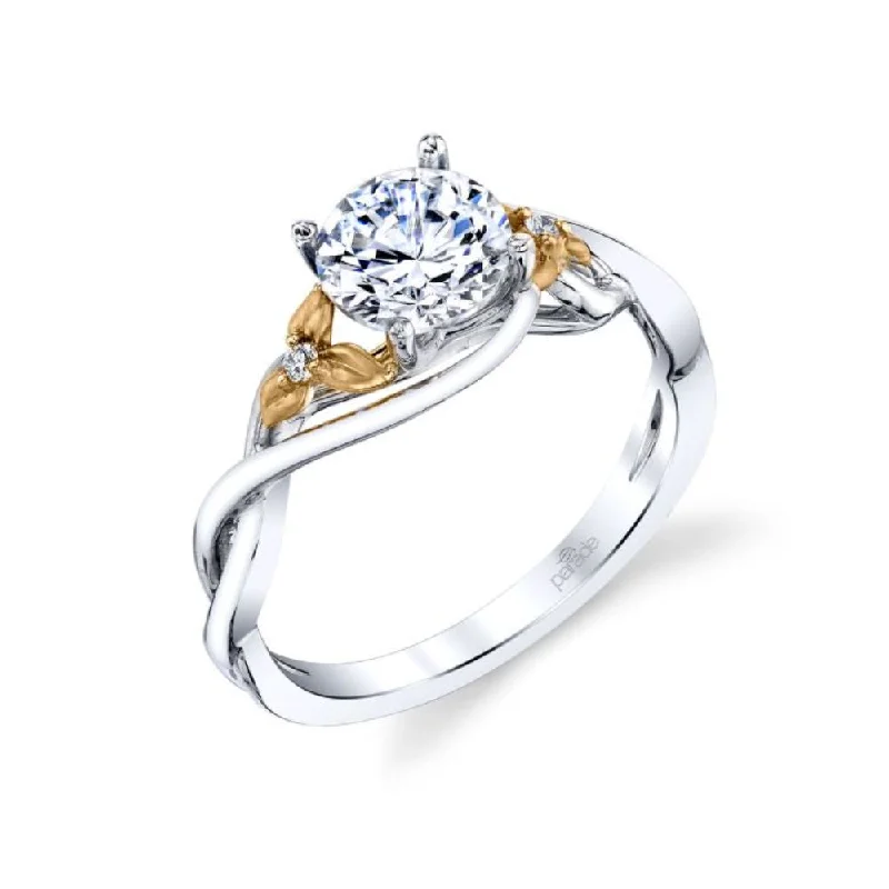 Legacy charm engagement rings -Two Tone Floral Diamond Engagement Ring