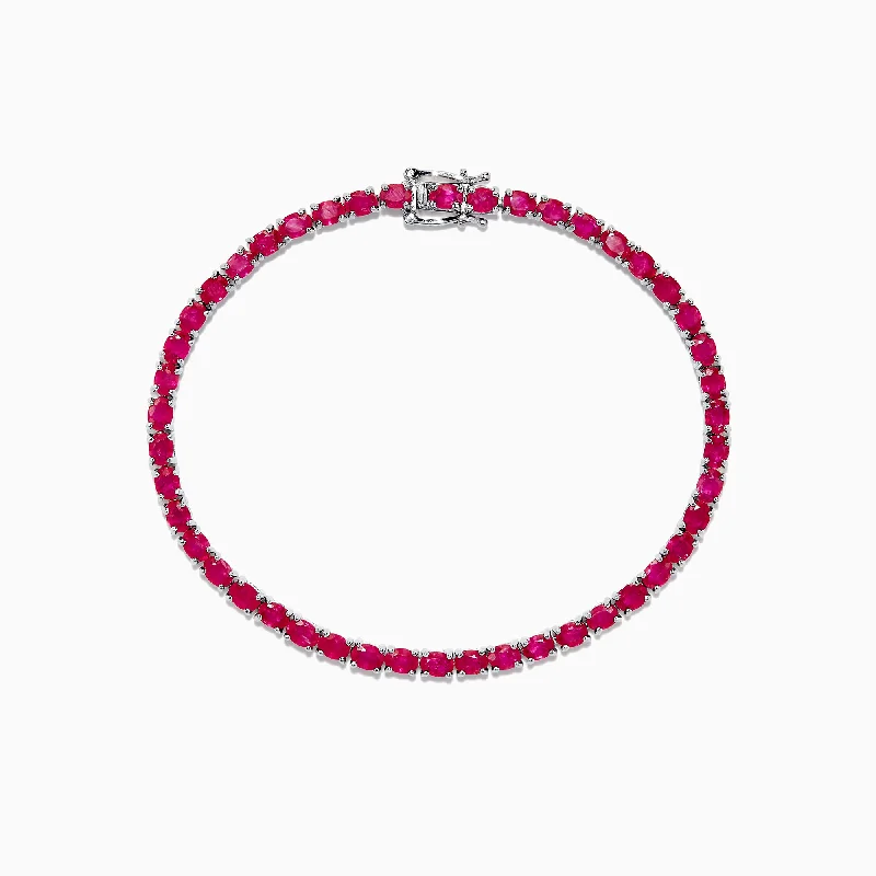 Ladies Bracelets for Explorer Shine-Ruby Royale Sterling Silver Ruby Tennis Bracelet, 6.99 TCW