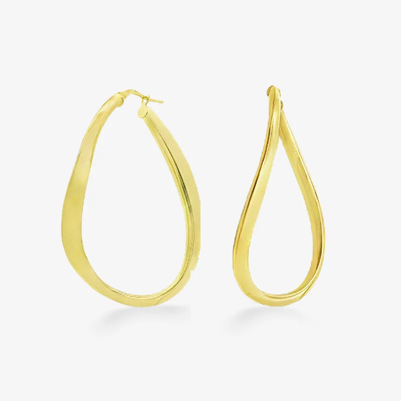 Ladies bespoke custom earrings -3mm Potato Chip 2" Gold Hoop Earrings