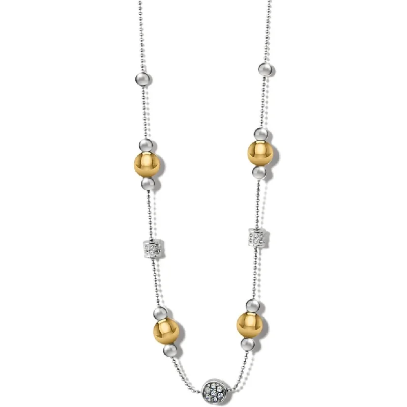 Ladies Necklaces for Explorer Glow-Brighton : Meridian Prime Short Necklace in Silver - Gold