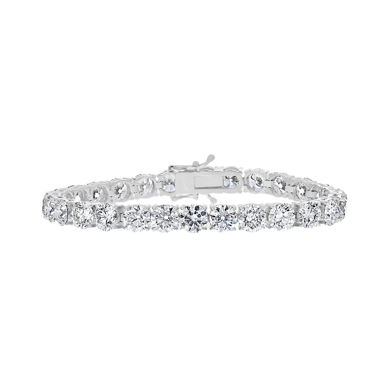 Ladies Bracelets Bright Spark-18KT WHITE GOLD 28.86 CTW ROUND DIAMOND TENNIS BRACELET