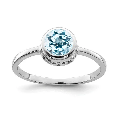 Ladies futuristic gleam rings -Sterling Silver Round Gemstone Filigree Bezel Set Rings