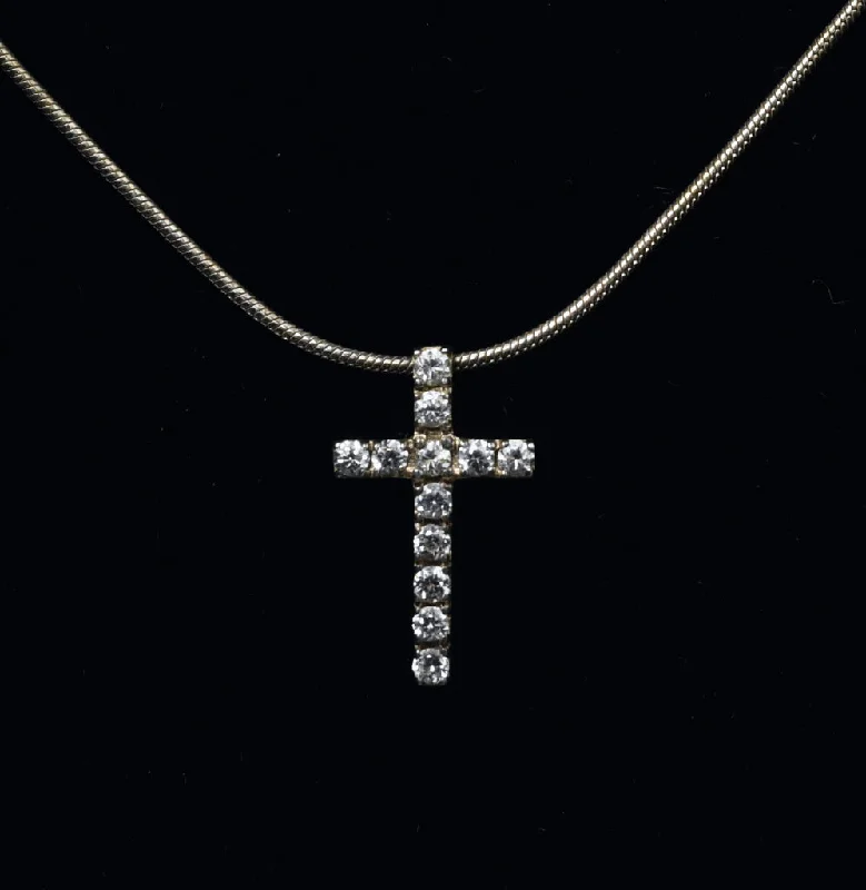 Ladies Necklaces with Red Wulfenite-Sterling Silver Crystal Cross Pendant on Italian Snake Link Chain Necklace