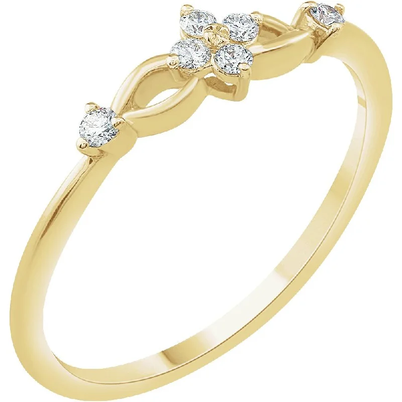 Ladies multicolored prism rings -14K Yellow Gold 1/10 CTW Natural Diamond Promise Ring