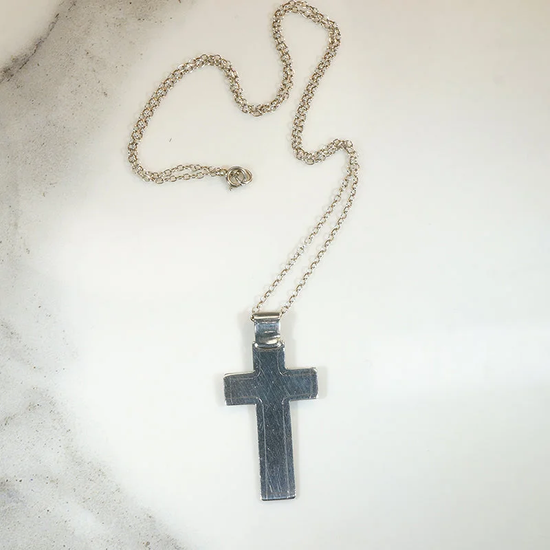 Ladies Necklaces with Striped Agate-Lightweight Sterling Silver Cross Necklace