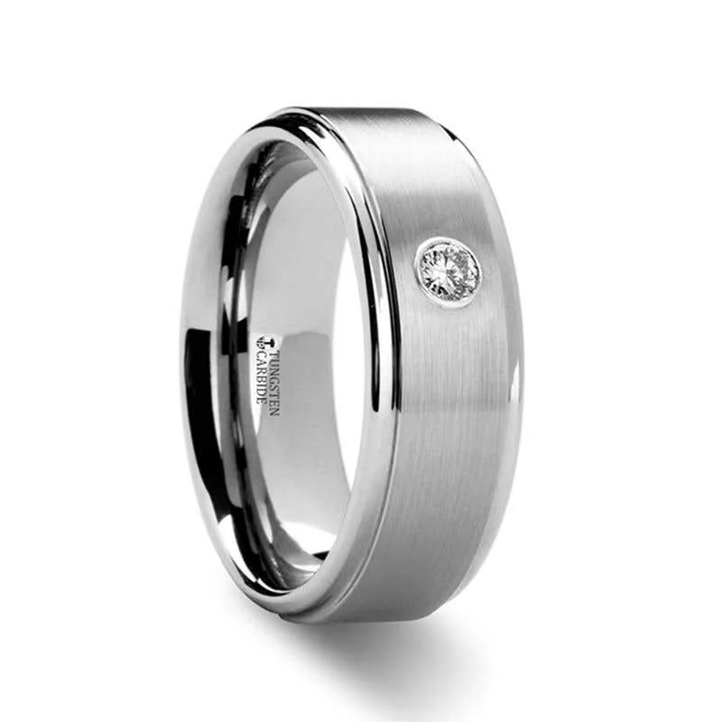 Ladies lavish luxury rings -Thorsten BRIGHTON  Diamond Tungsten Ring - 8mm