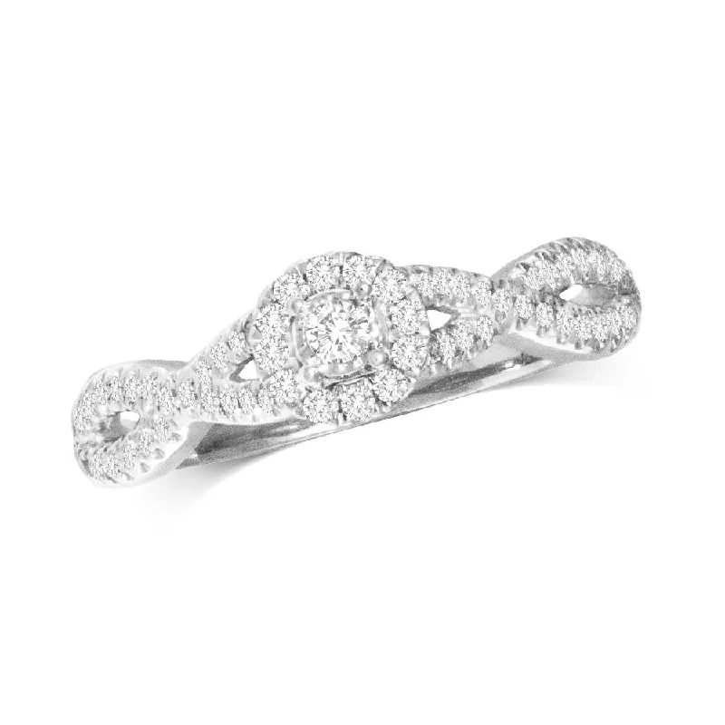 Ladies opulent gold rings -10K White Gold 1/4 CTW Diamond Promise Ring