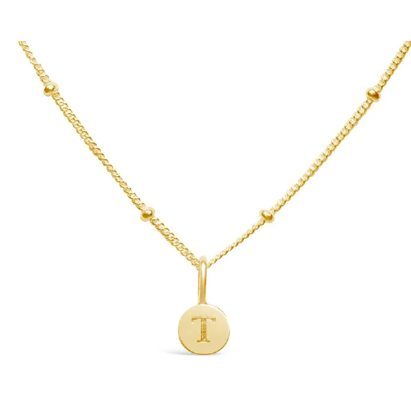 Ladies Necklaces Ethnic Shine-Stia : Mini Love Letter Necklace in Gold - T