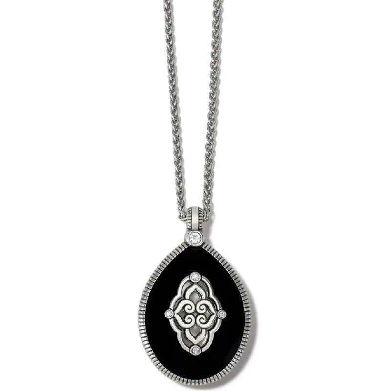 Ladies Necklaces with Sea Aquamarine-Brighton : Intrigue Soiree Reversible Necklace in Gold - Black