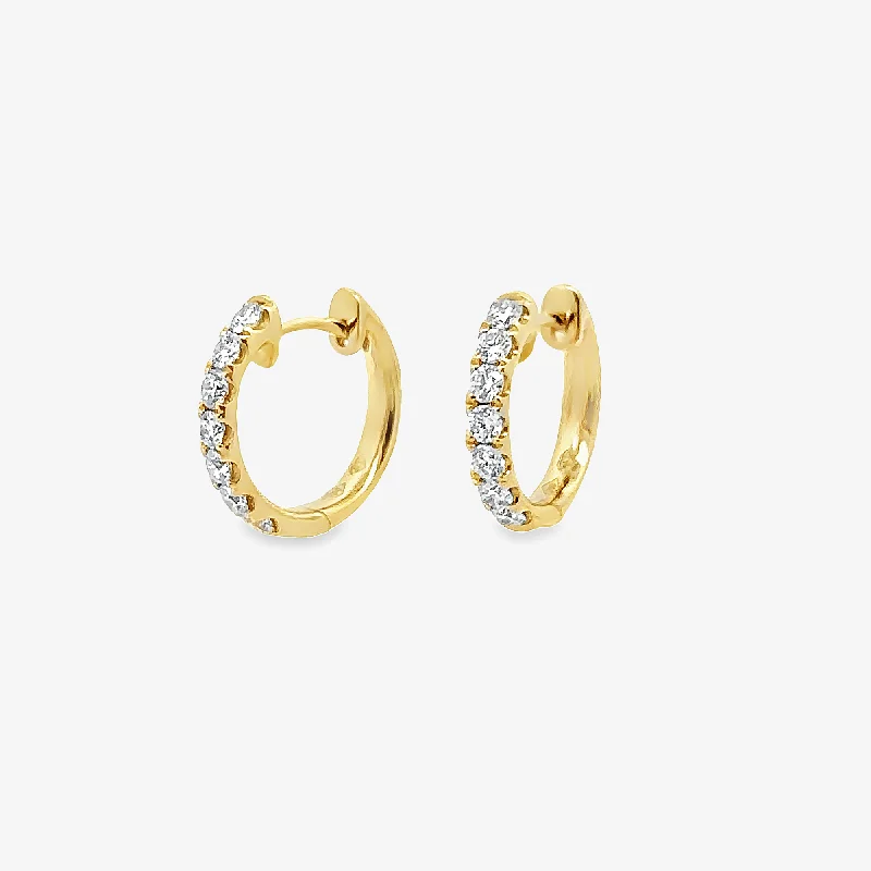 Ladies striking fashion earrings -Classic 0.55CT Diamond Huggie Earrings