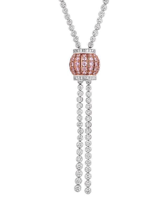 Pink and White Diamond Necklace, 23.08 carats