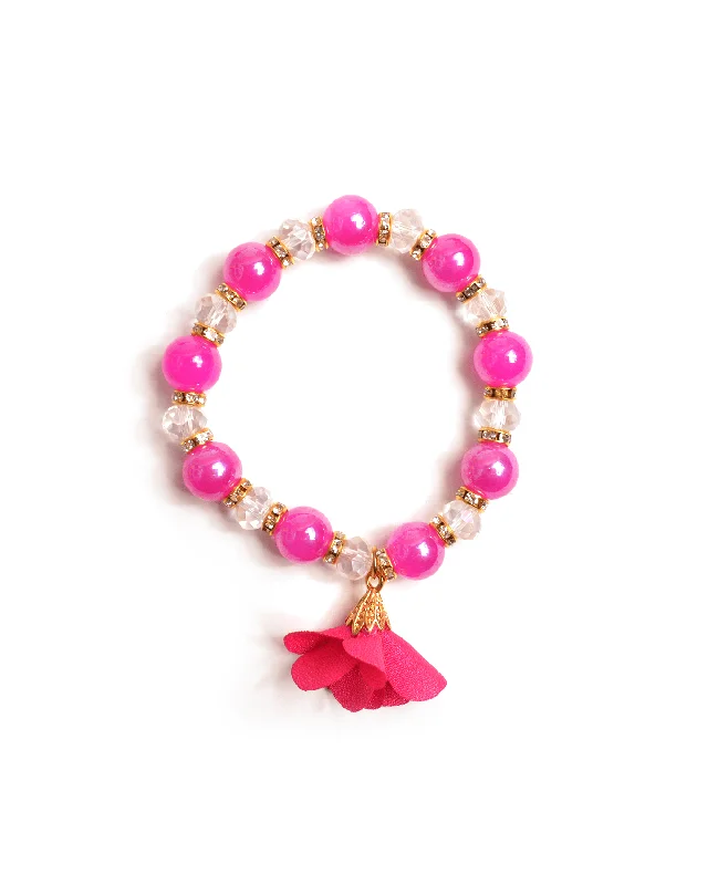 Ladies Bracelets with Triangle Glow-Flower Charm Bracelet