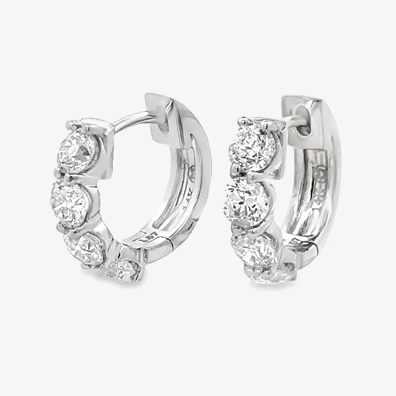 Ladies joyful burst earrings -1.55CT Diamond Huggie Earrings