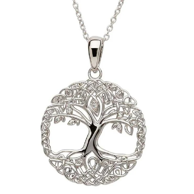 Ladies Necklaces Artistic Spark-Shanore : Tree Of Life Silver Necklace