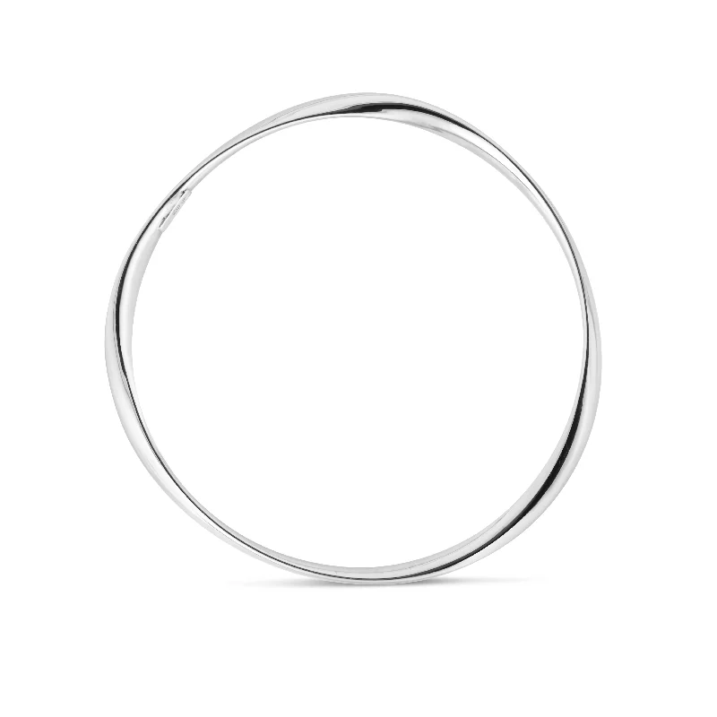 Ladies Bracelets with Cloud Shine-Silver Slip on Bangle