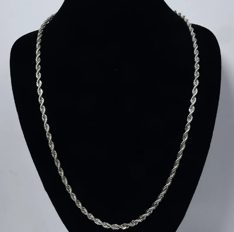 Ladies Necklaces Timeless Spark-Sterling Silver Twist Rope Link Chain Necklace - 24"