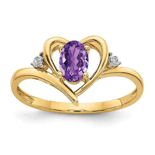 Ladies gala brilliance rings -14k Gold Genuine Gemstone Diamond Heart Rings