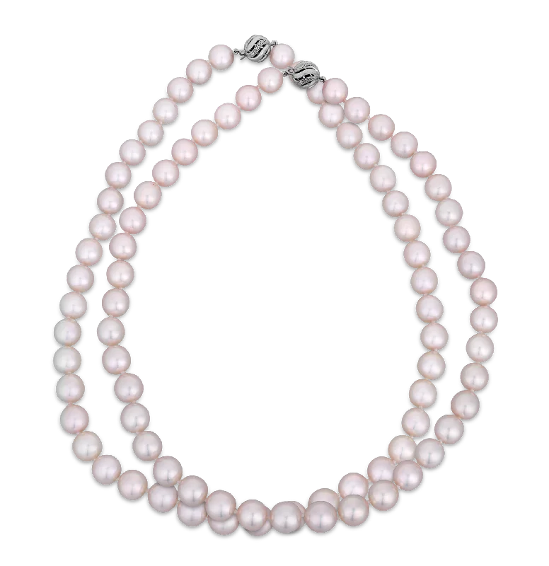 Ladies Necklaces for Leader Spark-Double Strand Akoya Pearl Necklace