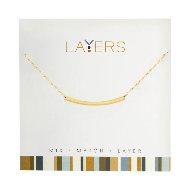 Ladies Necklaces with Brown Astrophyllite-Gold Curve Bar Layers Necklace