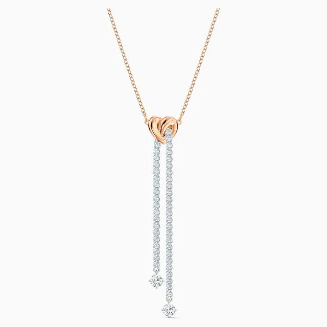 Ladies Necklaces with Orbit Spark-Swarovski Lifelong Heart Y Necklace