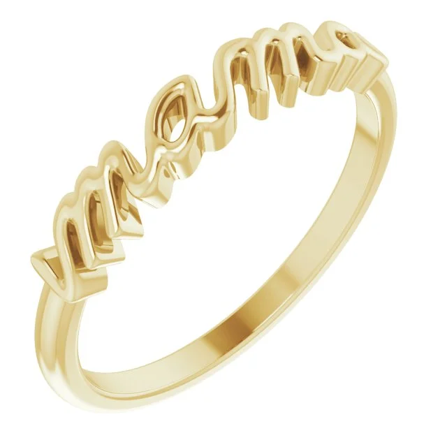 Ladies knotted cord rings -14k Gold Mama Ring