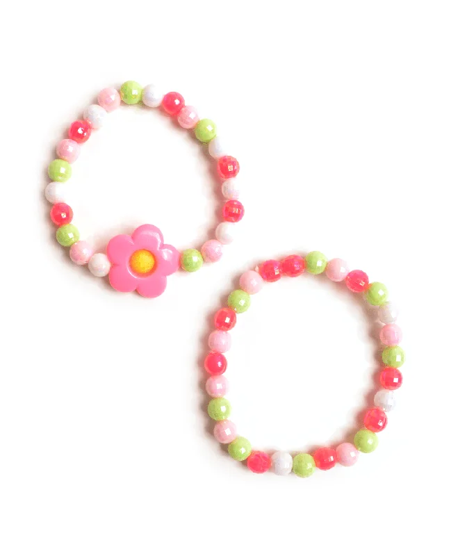 Ladies Bracelets with Hex Shine-Pink Flower Kids Bracelet Set