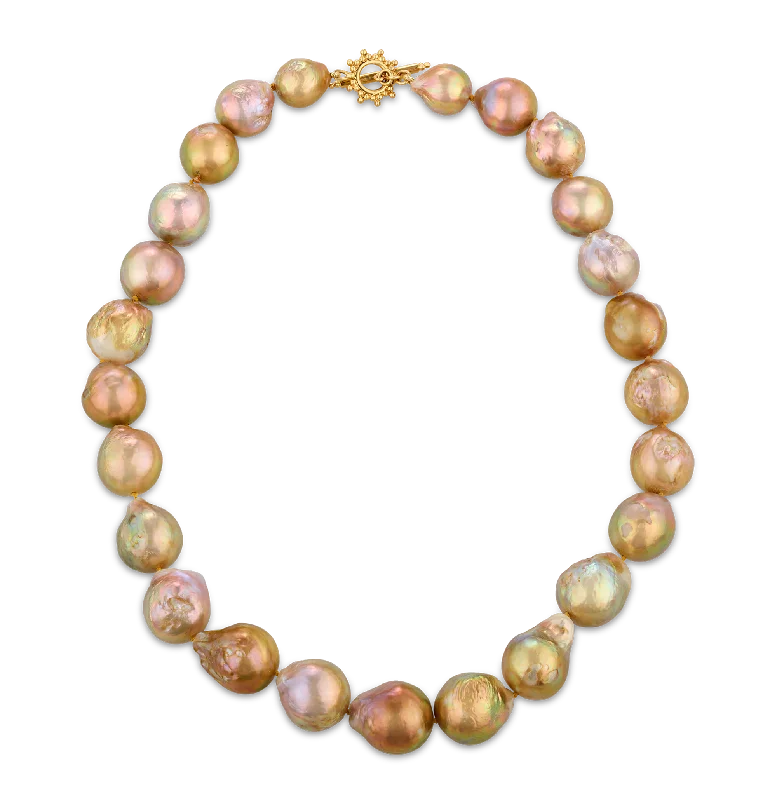 Ladies Necklaces for Special Shine-Yangtze Fireball Pearl Necklace, 13-16mm