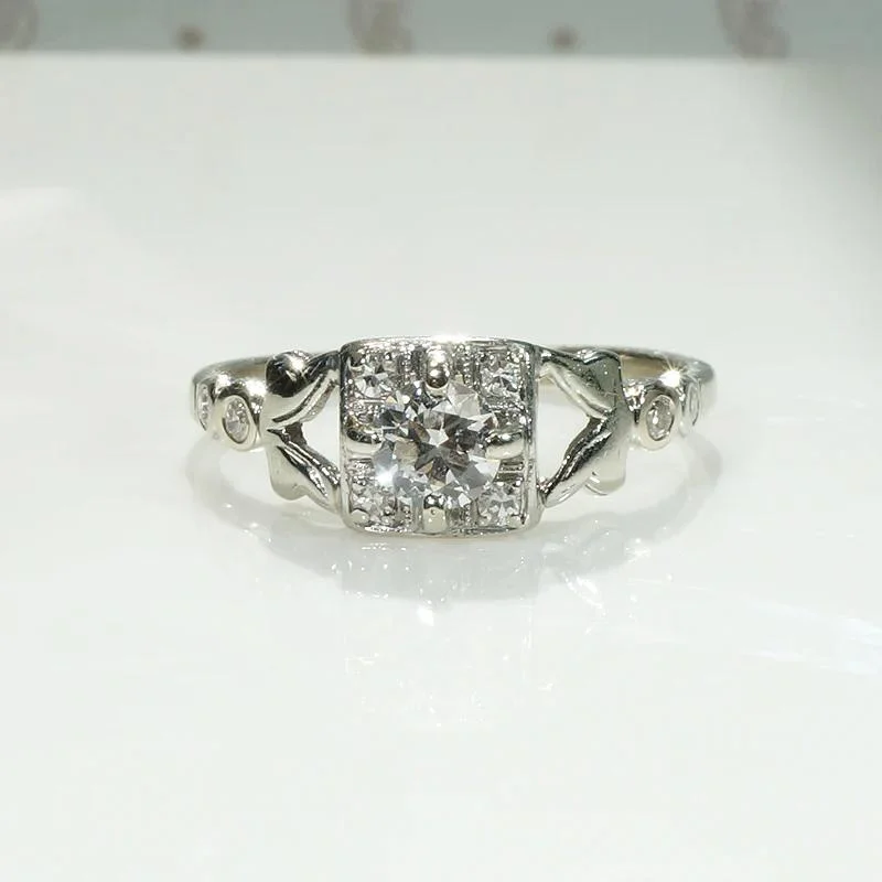 Fair trade engagement rings -Sweet Square Cluster Diamond Engagement Ring