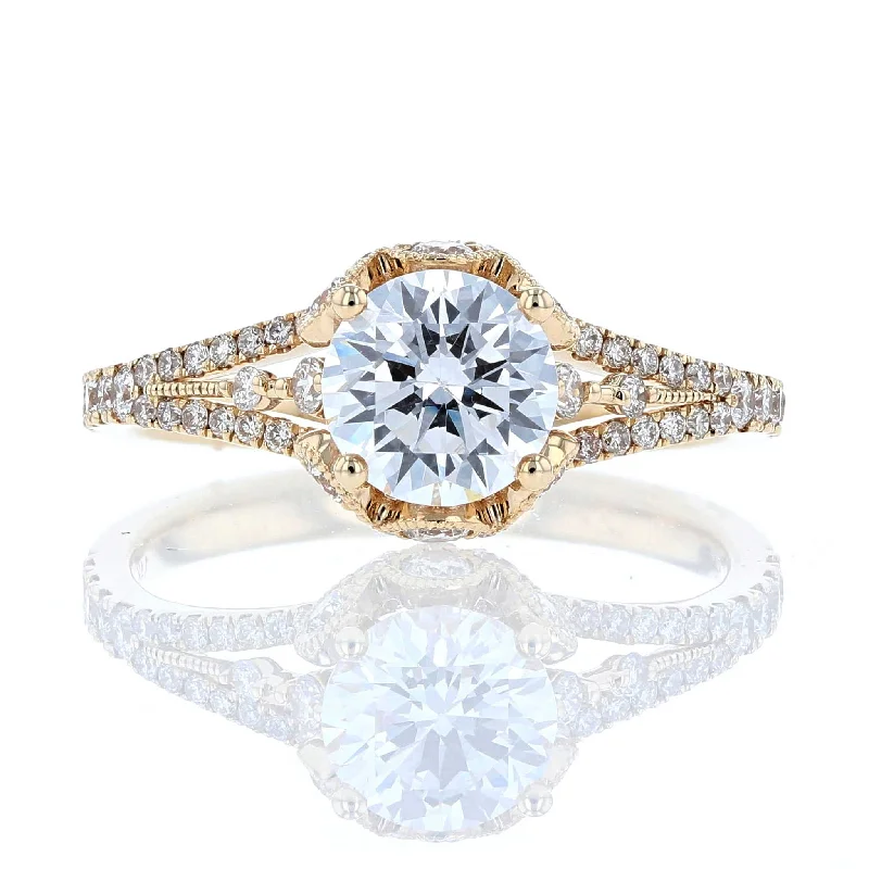 Playful gleam engagement rings -Split Shank Hidden Diamond Engagement Ring