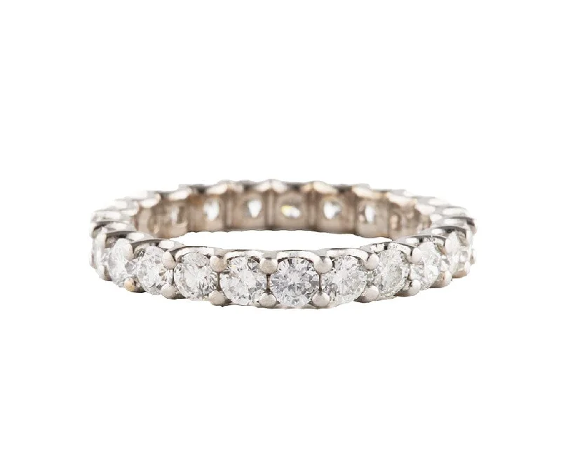 Standout statement engagement rings -1.55ctw Round Diamond Shared Prong Eternity Wedding Band Ring in 14K