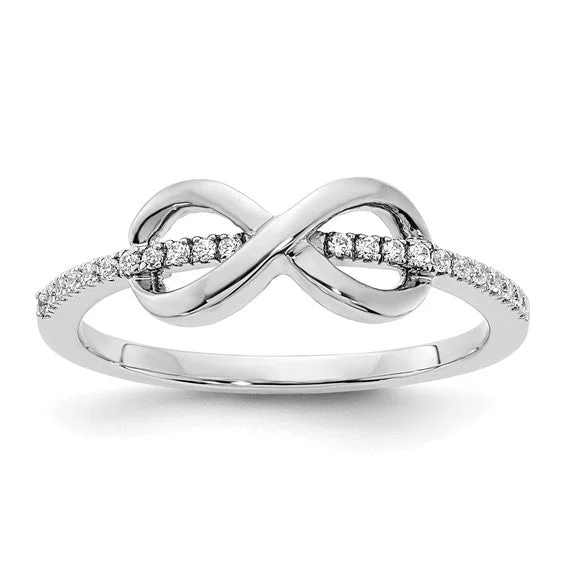 Ladies gritty punk rings -Sterling Silver Diamond Infinity Ring