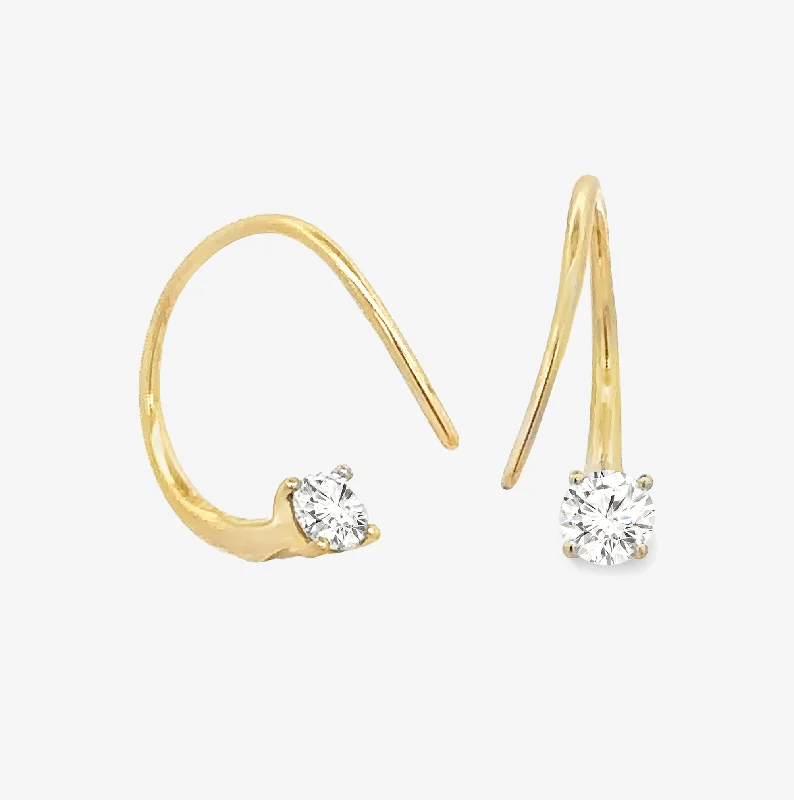 Ladies energy surge earrings -Thread Diamond Drop Earrings