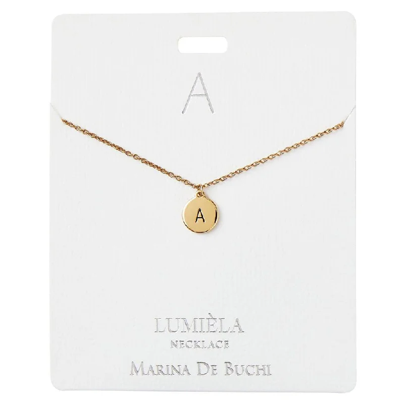 Ladies Necklaces with Radiant Stones-Lumiela Necklace : Initial Necklace -Assorted letters