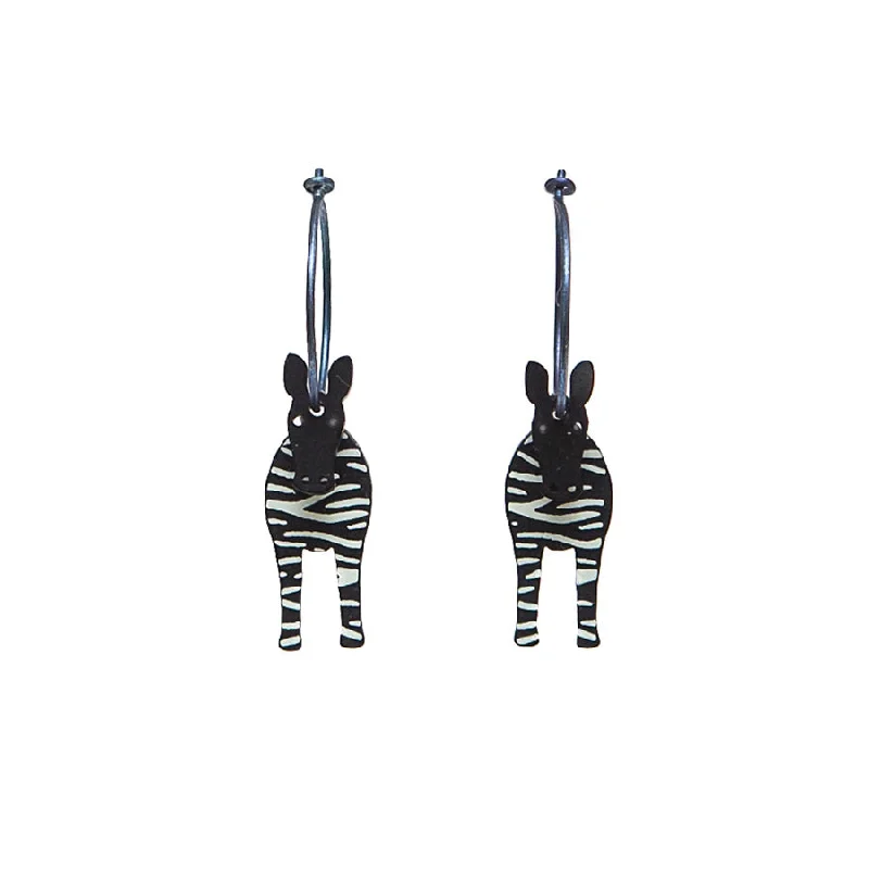 Ladies Mother’s Day charm earrings -Lene Lundberg K-Form Black/White Zebra Earrings