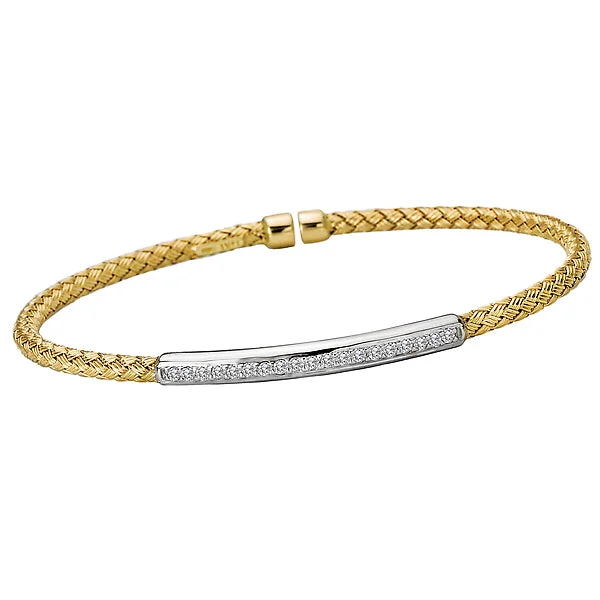 Ladies Bracelets for Elder Shine-Ladies Fashion Diamond Bar Cuff Bracelet