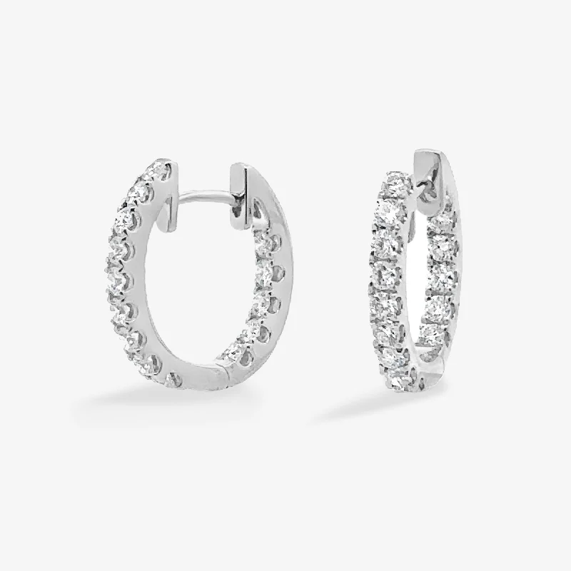 Ladies soulful essence earrings -Eternity 0.90CT Diamond Huggie Earrings