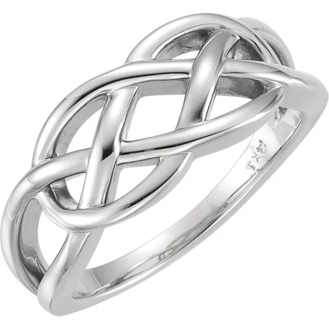 Ladies dreamy haze rings -Sterling Silver Freeform Woven Knot Ring