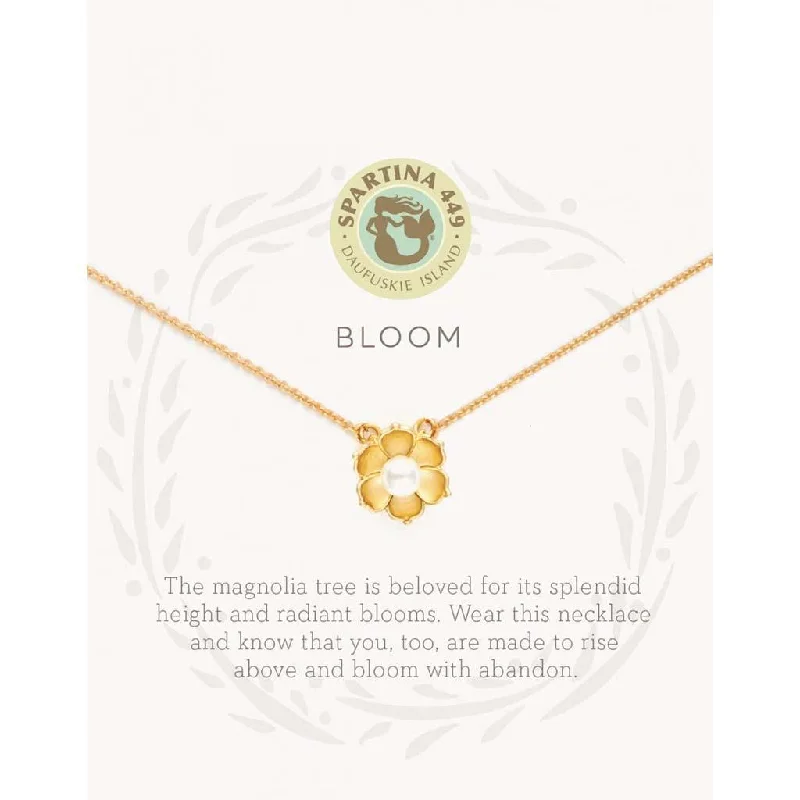 Ladies Necklaces with Striped Agate-Spartina : Sea La Vie Bloom Necklace in Gold